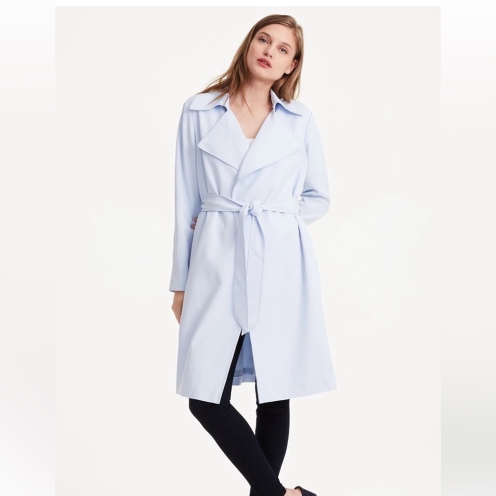 Club Monaco trench coat in light blue, size M